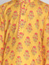Boy's' Multicolor-Base-Mustard And Cream Kurta Patiala Set